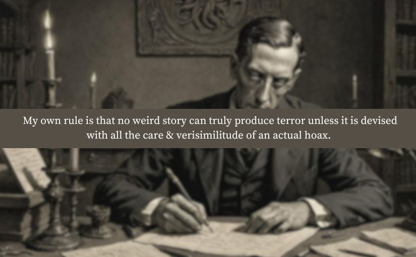 My own rule is that a story cannot produce terror unless it is devised with the care and verisimilitude of an actual hoax.